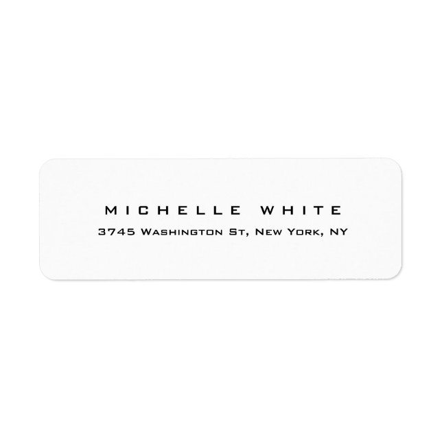 Étiquette Élégant moderne noir blanc minimaliste (Devant)