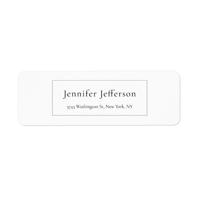 Étiquette Élégant moderne Plain Professional (Devant)