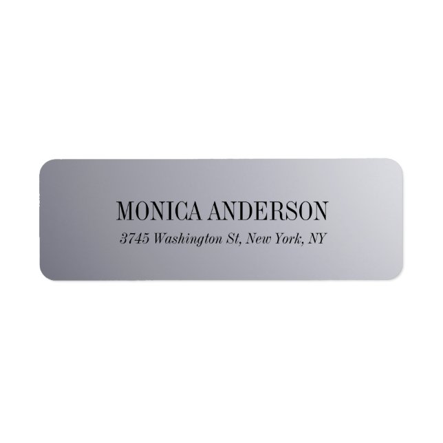 Étiquette Élégant moderne Silver Grey Adresse de retour Labe (Devant)