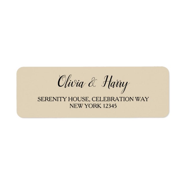 Étiquette Élégant Moderne Simple Mariage Adresse de retour É (Devant)