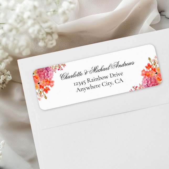 Étiquette  Élégant monogramme floral écriture mariage  (Elegant Floral Monogram Script Wedding Label)