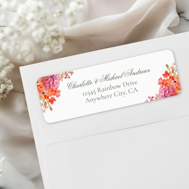 Étiquette  Élégant monogramme floral écriture mariage  (Elegant Floral Monogram Script Wedding Label)