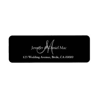 Étiquette Élégant Monogramme Mariage marié Groom noms person