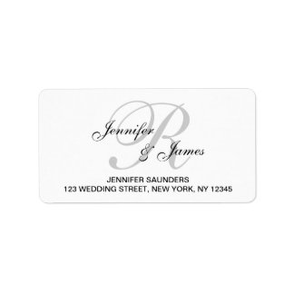 Étiquette Élégant Monogramme Mariage RSVP Adresse de retour