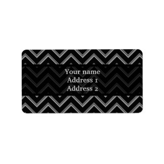 Étiquette Elégant motif de chevron noir et gris