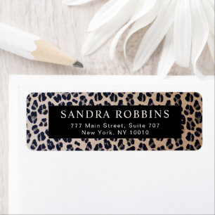 Étiquette Élégant motif panthère de couleur beige clair