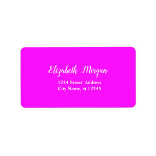 Étiquette Élégant Néon Fluorescent Rose Élégant