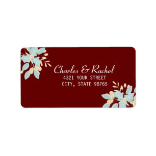 Étiquette Élégant Noël Holly Botaniques d'hiver