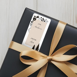 Étiquette Élégant Noël moderne arbres À feuillage persistant