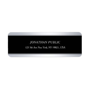 Étiquette Élégant Noir moderne Argent Italien Cool de police