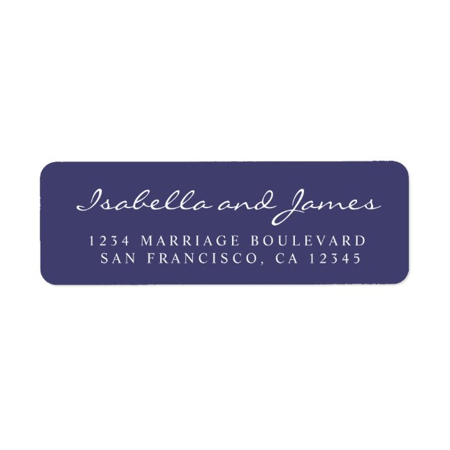Étiquette Élégant nom de calligraphie Mariage adresse de ret (Devant)
