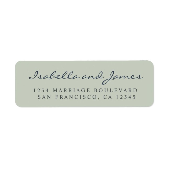 Étiquette Élégant nom de calligraphie Mariage adresse de ret (Devant)