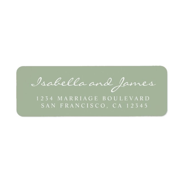 Étiquette Élégant nom de calligraphie Mariage adresse de ret (Devant)