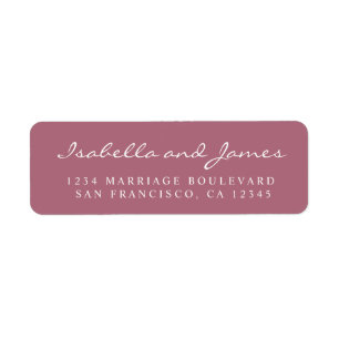 Étiquette Élégant nom de calligraphie Mariage adresse de ret