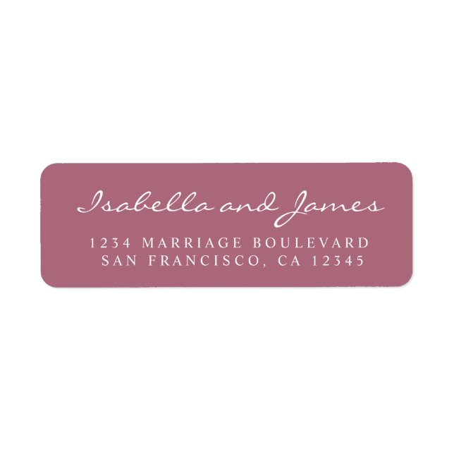 Étiquette Élégant nom de calligraphie Mariage adresse de ret (Devant)
