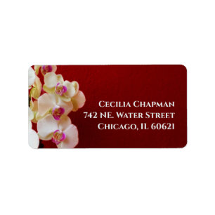 Étiquette Elégant Orchidée Floral Adresse de retour personna