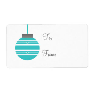 Étiquette Élégant Ornament Holiday Tags, Turquoise