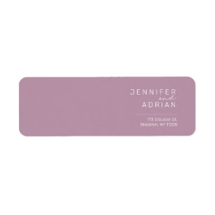 Étiquette Élégant Pastel Minimal Purple Moderne Retour Addre