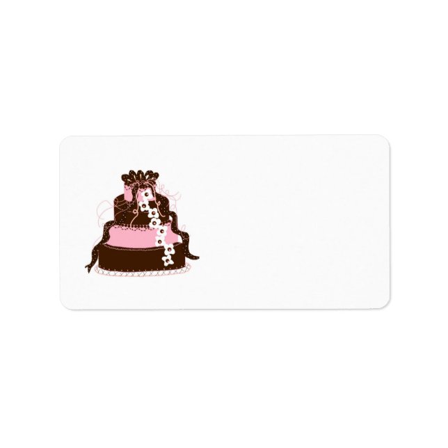 Étiquette Elegant Pink and Chocolate Cake (Devant)