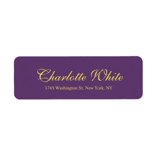 Étiquette Élégant professionnel classique Indigo & Jaune (Devant)