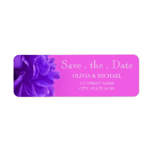 Étiquette Élégant Purple Framboise Floral Enregistrer La Dat