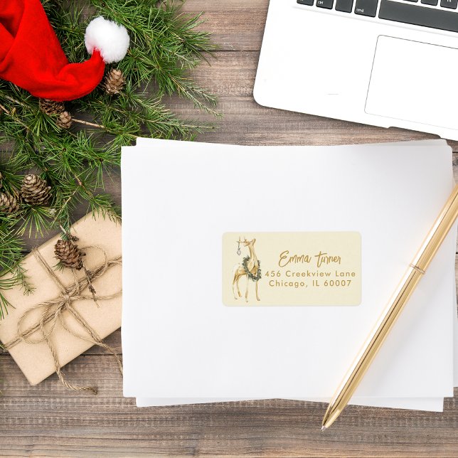 Étiquette Élégant renne de Noël tendance (Créateur téléchargé)