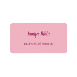 Étiquette Élégant rose clair écriture manuscrite Texte moder