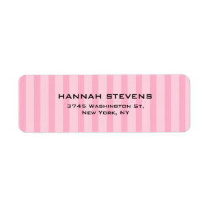 Étiquette Élégant rose clair rayures Élégant féminin moderne