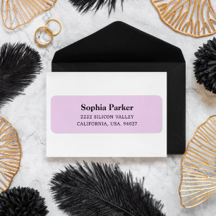 Étiquette Elegant rose simple Script Mariage Adresse de reto