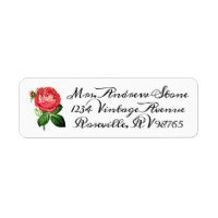 Élégant Rose Vintage Floral Feminine Adresse