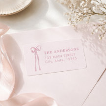 Élégant Ruban Aquarelle Rose Noël Fêtes
