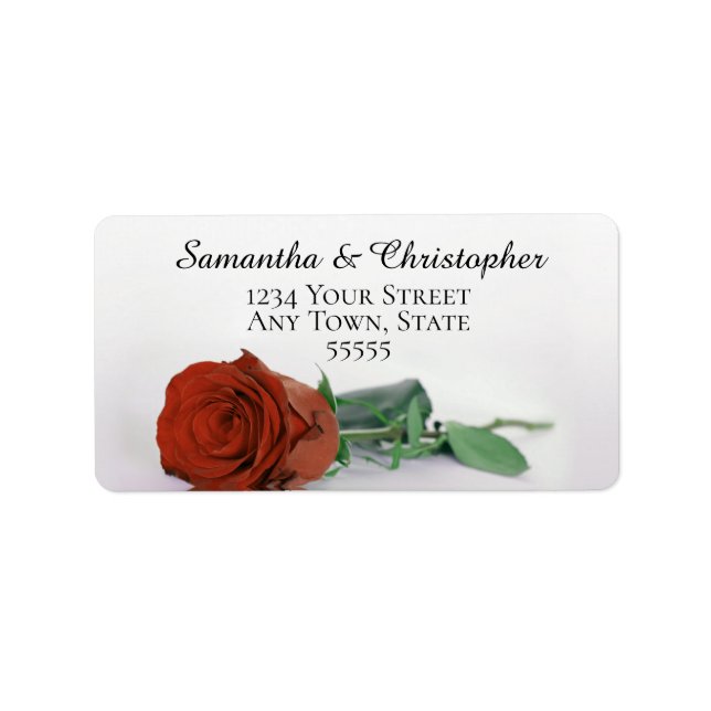 Étiquette Elegant Rust Orange Rose Adresse Mariage (Devant)