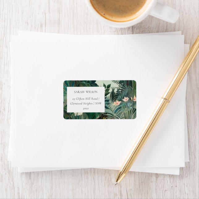 Étiquette Elegant Rustique Exotique Tropical Rainforest Adre (En situation)