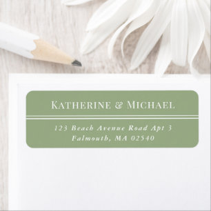 Étiquette Elegant Sage Green Petite Adresse de retour