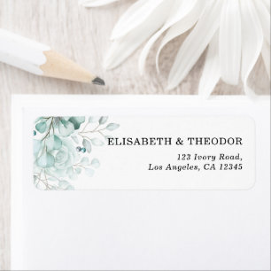Étiquette Élégant sauge greens Mariage floral