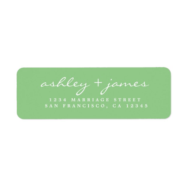 Étiquette Élégant Script Bright Green Mariage Adresse de ret (Devant)