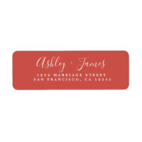 Élégant Script Chaud Rouge Mariage Adresse de reto