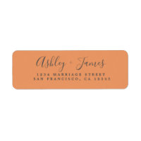 Élégant Script Copper Mariage Adresse de retour Ét