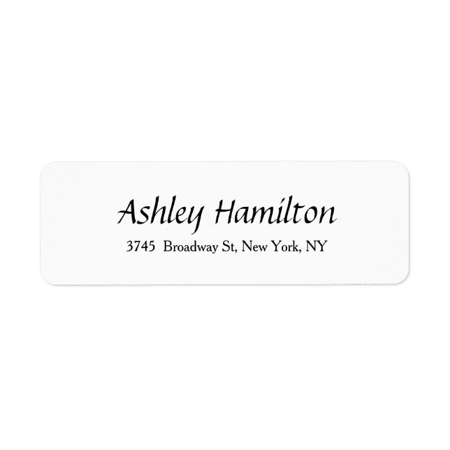 Étiquette Élégant Script Créatif Noir Blanc Noir (Devant)