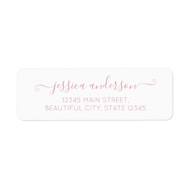Étiquette Élégant script de calligraphie moderne Blush Dusty (Devant)