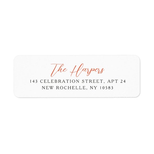 Étiquette Élégant script de calligraphie Nom personnalisé Ro (Devant)