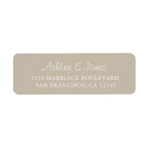 Étiquette Élégant Script Grey Mariage Adresse de retour