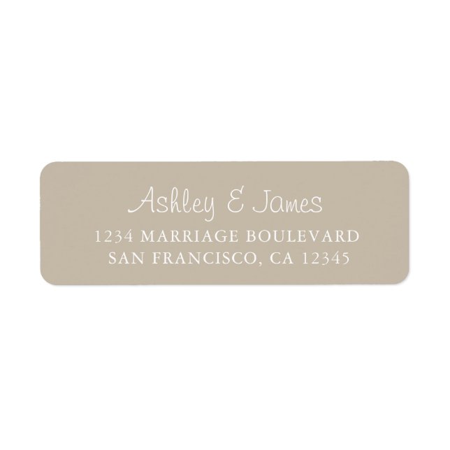 Étiquette Élégant Script Grey Mariage Adresse de retour (Devant)