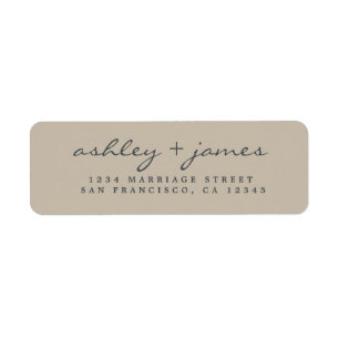 Étiquette Élégant Script Grey Mariage Adresse de retour