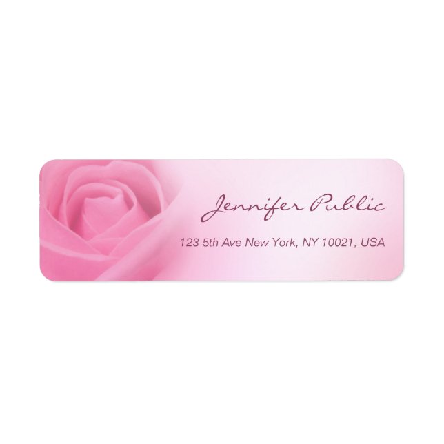 Étiquette Élégant script manuscrit Rose rose moderne (Devant)