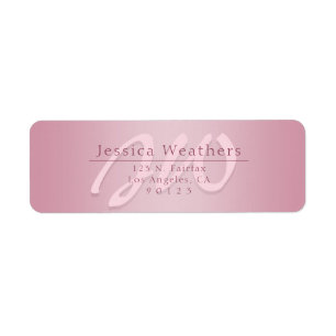 Étiquette Élégant Script Monogram Mauve Ombre Adresse de ret