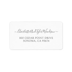 Étiquette Elegant Script Name Newlywed Return Address Label