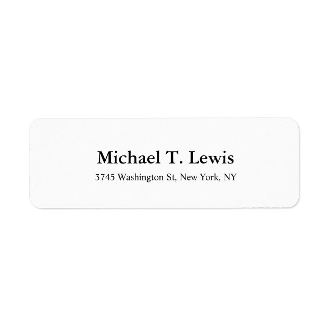 Étiquette Élégant Script noir blanc clair Texte gras lisible (Devant)