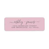 Élégant Script Parfait Mariage rose Adresse de ret