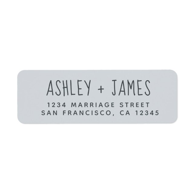 Étiquette Élégant Script Pastel Blue Mariage Adresse de reto (Devant)